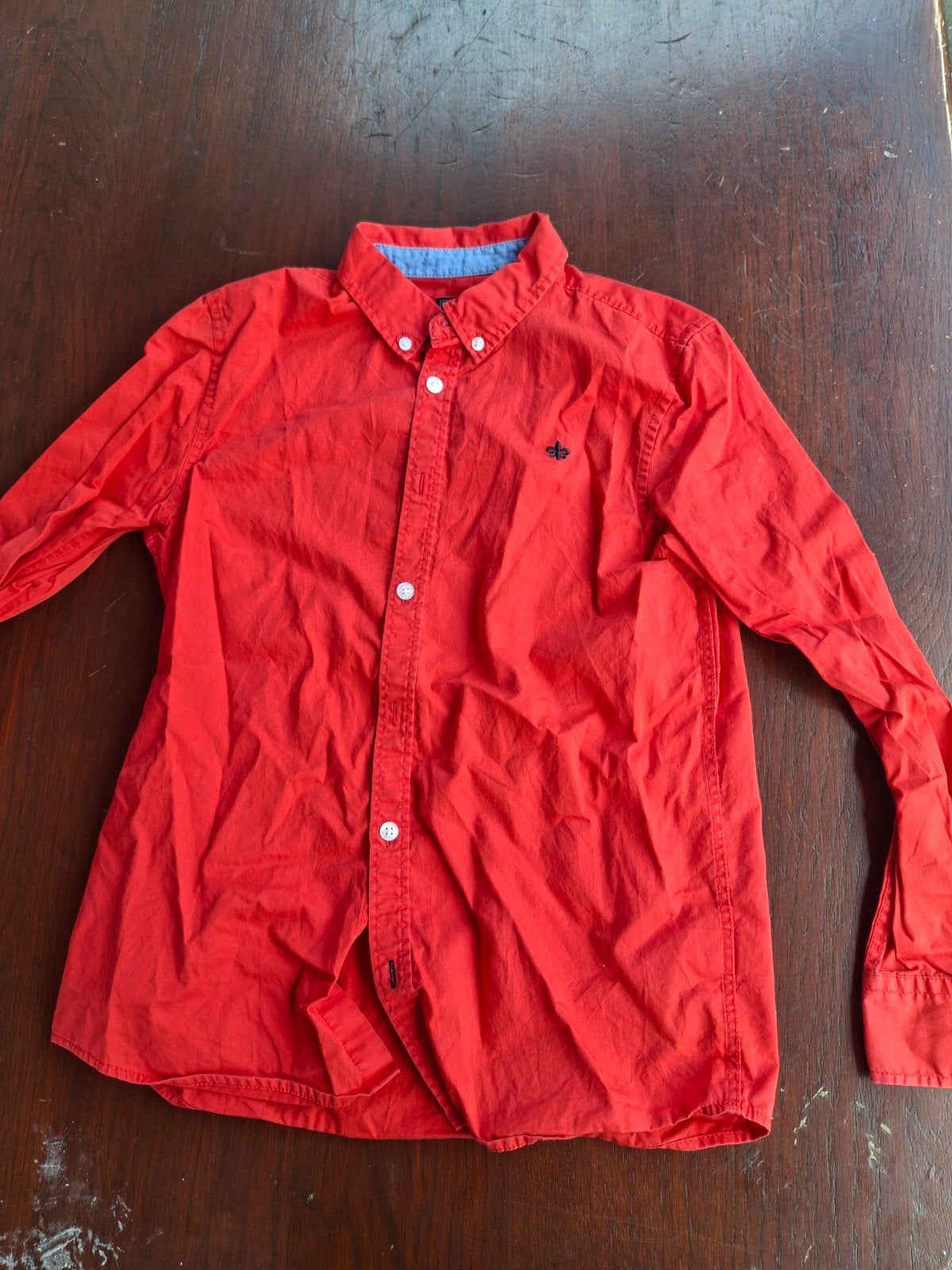Stoer Rood Jongens Overhemd Maat 146/152, Overhemd of Blouse, Zo goed als nieuw, Jongen, Upgrade Your Mind