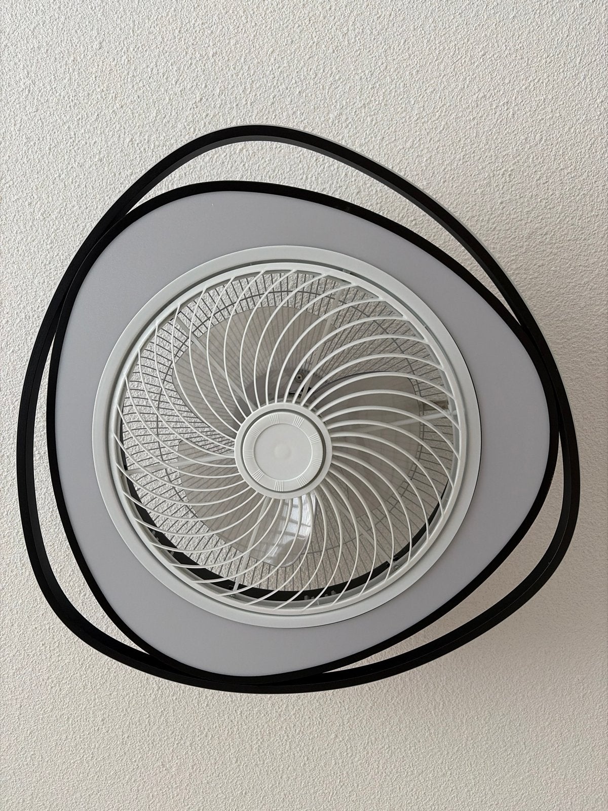 Plafondlamp met ventilator en afstandsbediening, Modern, Zwart, Dimbaar, Ophalen of Verzenden