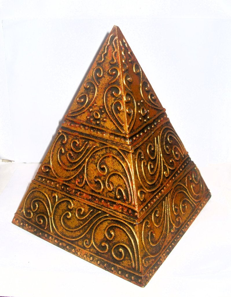 Opberg pyramide / decoratieve piramide / goud bruin, Ophalen of Verzenden, Zo goed als nieuw, Goud