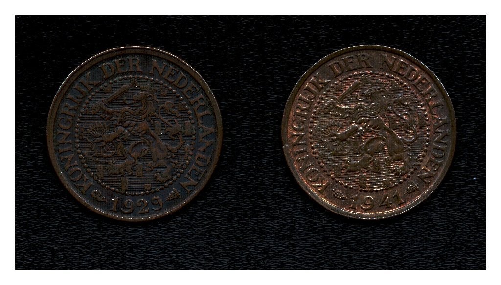 2,5 cent Nederland 1929 en 1941 (M 141), Ophalen of Verzenden, Koningin Wilhelmina, Overige waardes