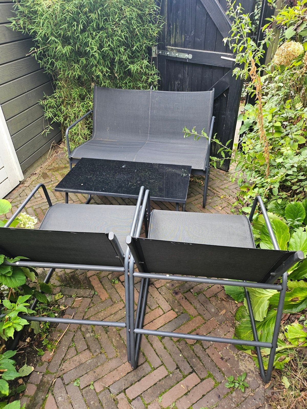 Tuimeubelset, Tuin en Terras, Ophalen of Verzenden, Gebruikt, Bank, 4 zitplaatsen