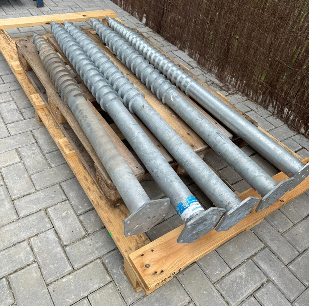 Krinner schroeffunderingen/grondschroeven voor terrasoverk., Doe-het-zelf en Verbouw, Buizen en Afvoer, Zo goed als nieuw, Minder dan 2 meter