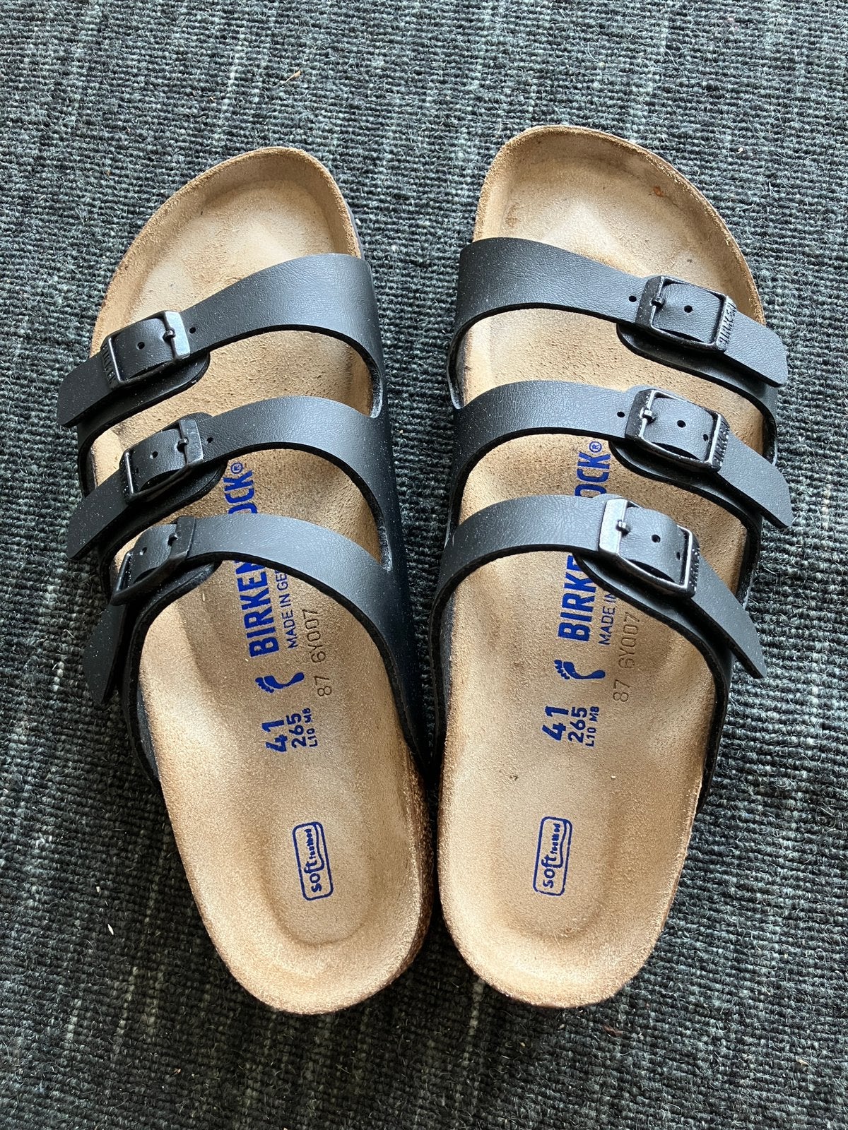 Birkenstock zwarte slipper/sandaal maat 41, Ophalen of Verzenden, Zo goed als nieuw, Zwart, Sandalen of Muiltjes