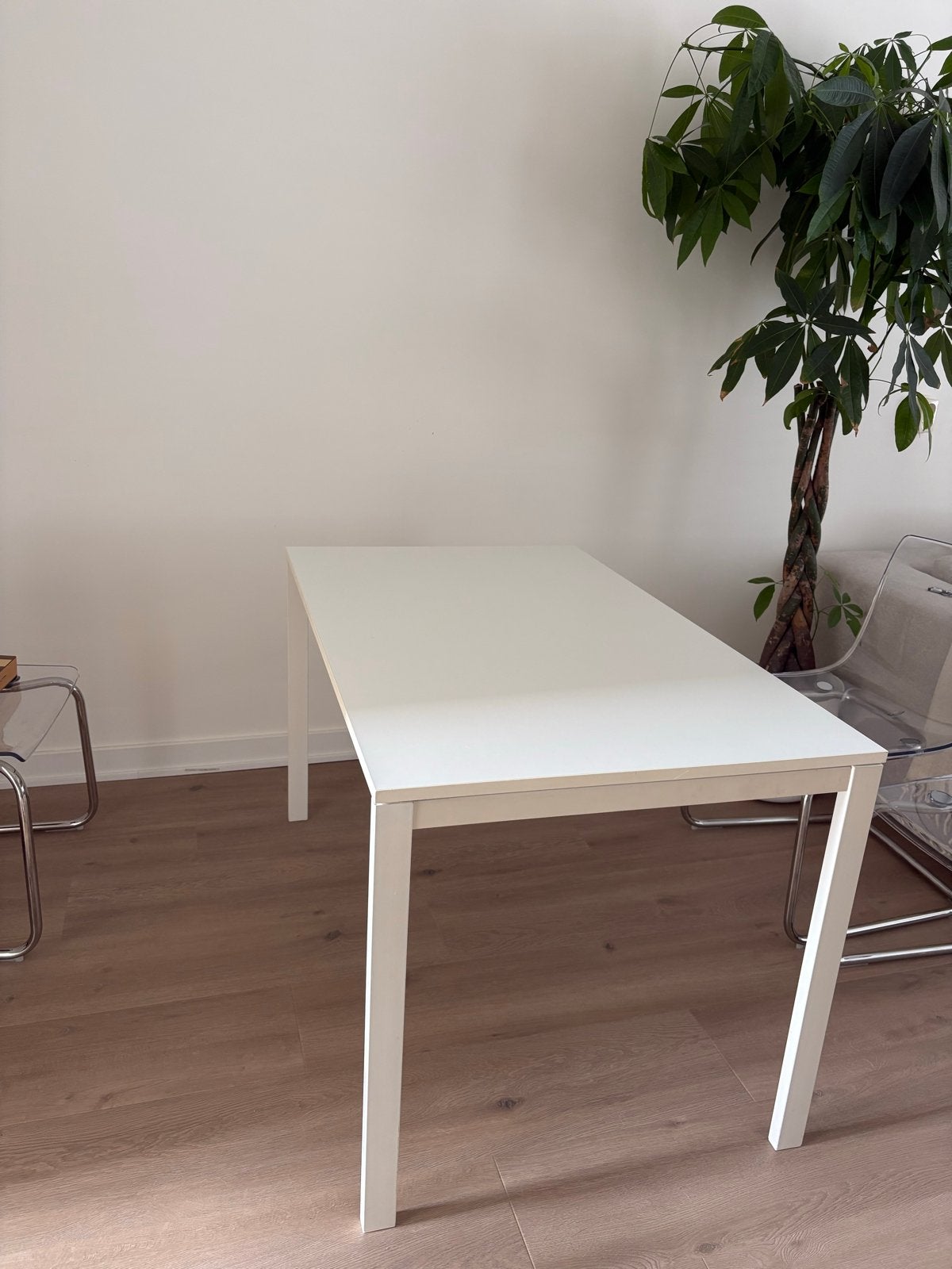Witte eettafel/bureau - Gebruikt, Ophalen, Gebruikt, 100 tot 150 cm, 50 tot 100 cm
