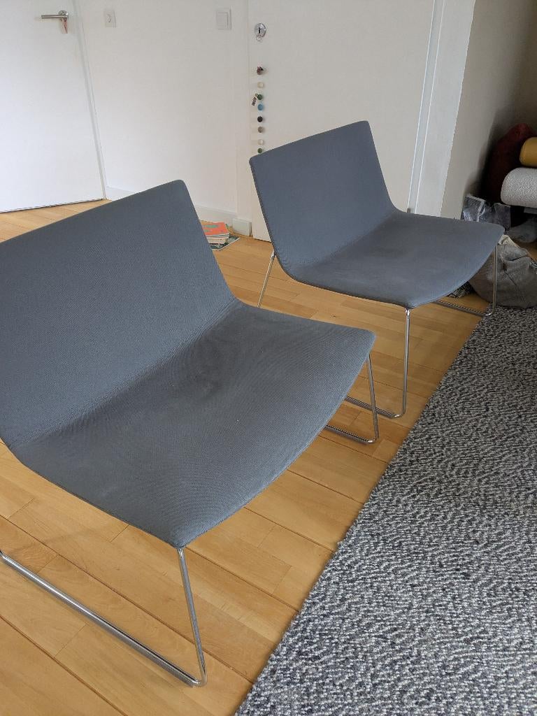 Salonstoelen Arper Catifa, Huis en Inrichting, Fauteuils, Gebruikt, Metaal, Stof, 50 tot 75 cm, Minder dan 75 cm, Ophalen
