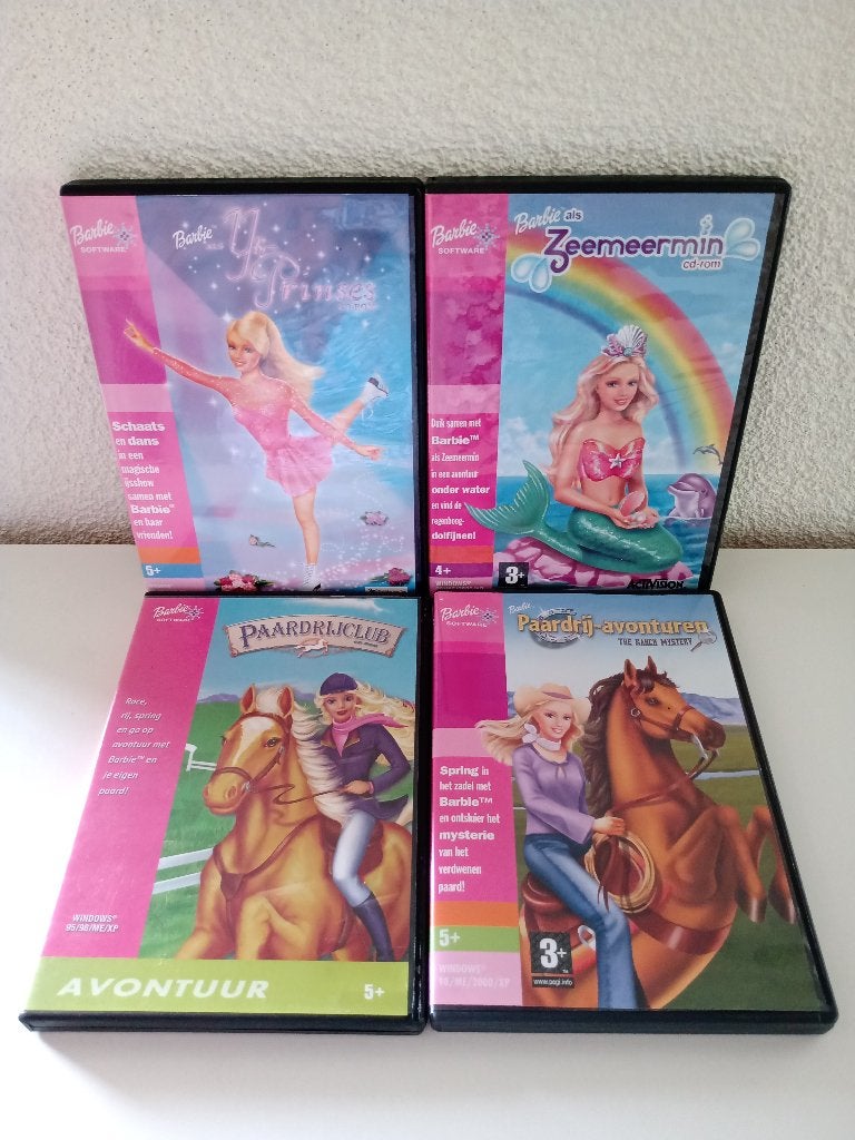 4 CD-ROMS van Barbie (PC Spellen), Gebruikt, Overige genres, 1 speler, Ophalen of Verzenden