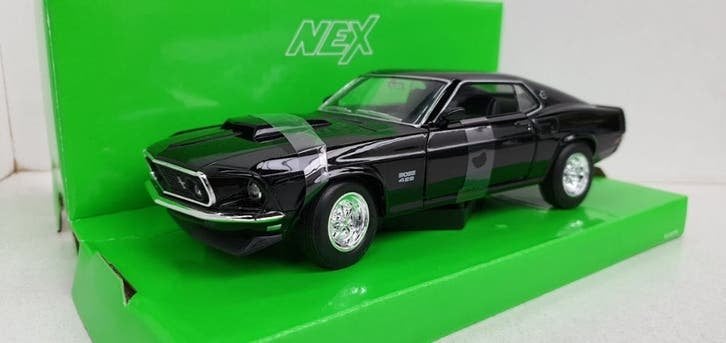 Welly Ford Mustang Boss 429 Zwart 1969, Auto, Welly, Welly, Nieuw