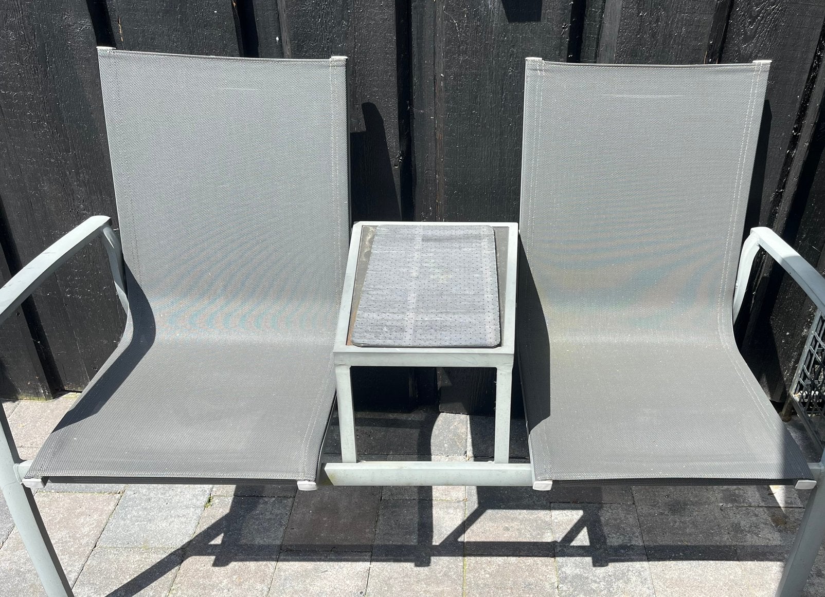 Te koop:Tweepersoons tuinset, Ophalen, Gebruikt, 2 zitplaatsen, Tuinset