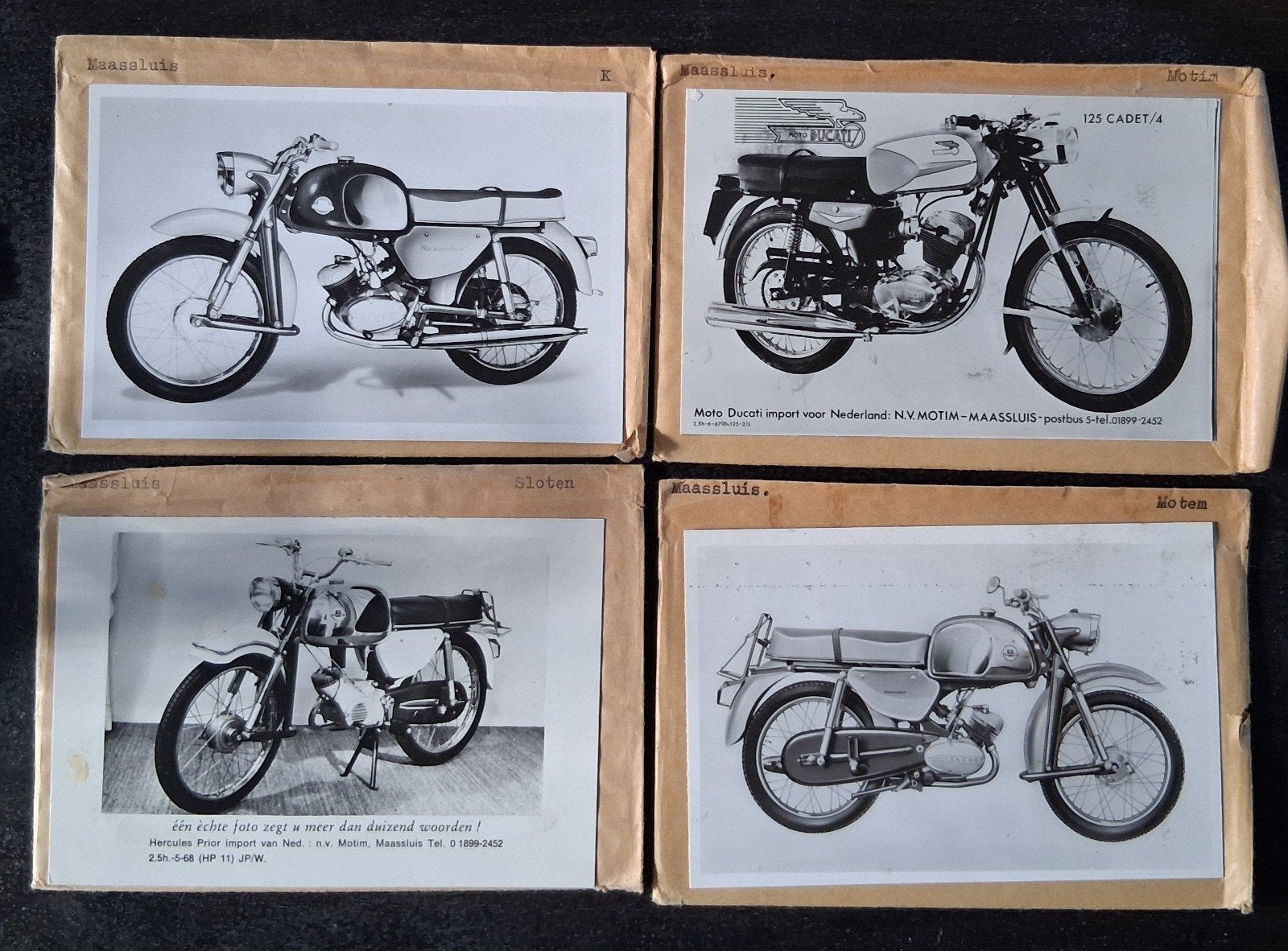 Maassluis, 4 x motor, glasplaat JosPe, Ophalen of Verzenden, 1960 tot 1980, Ongelopen, Zuid-Holland