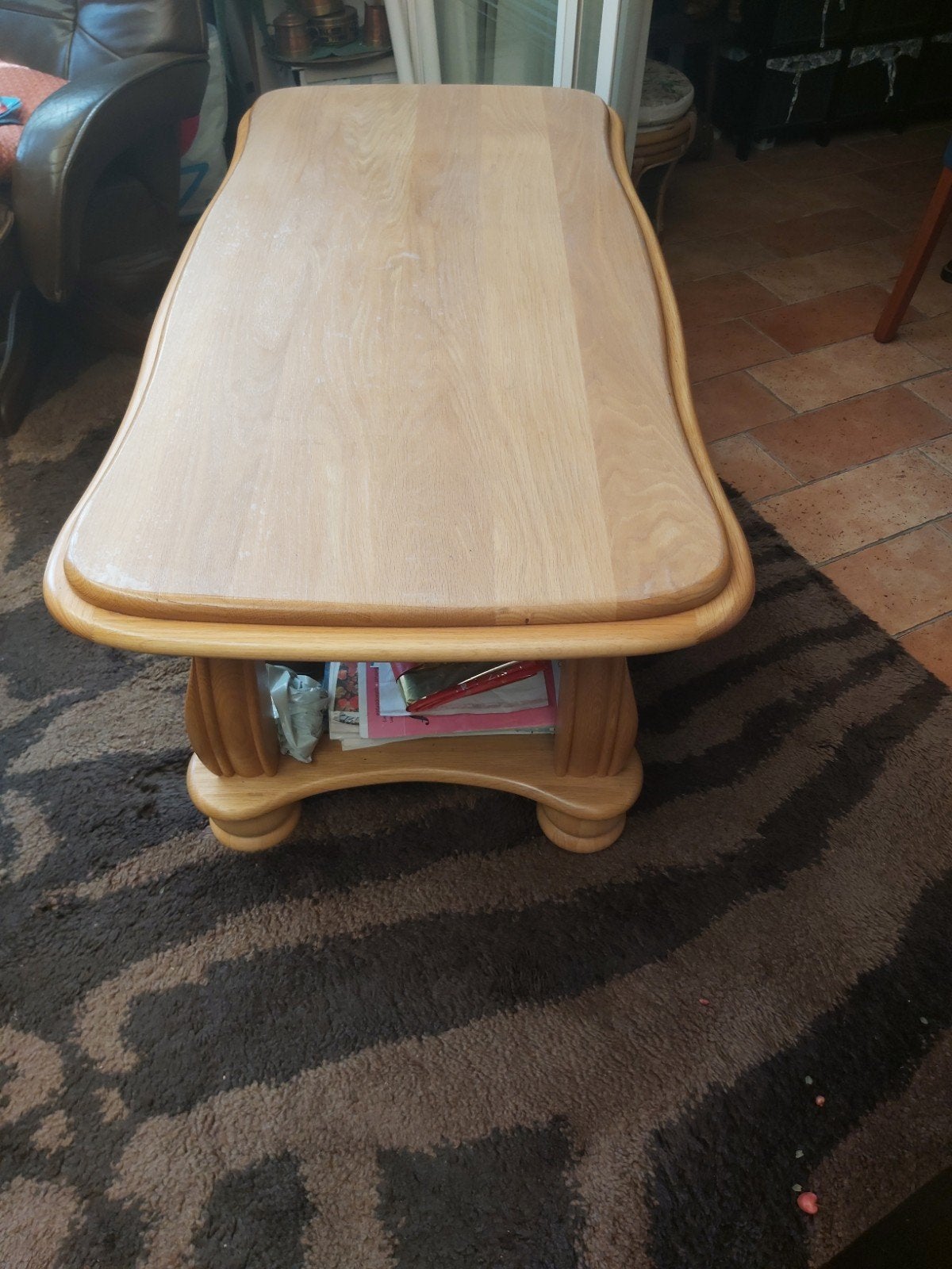 Mooie massive licht eiken salontafel, 50 – 75, 100 tot 150 cm, Eikenhout, Zo goed als nieuw