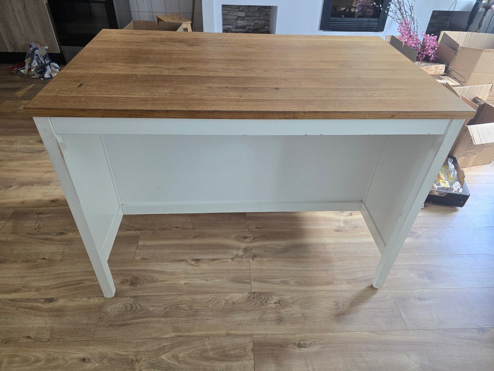 IKEA TORNVIKEN Keukeneiland - Wit met Eiken Blad, Ophalen, Gebruikt, Hout, IKEA