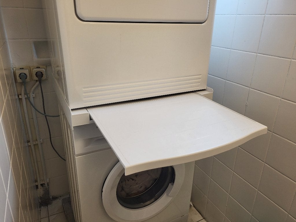 Tussenstuk voor wasmachine en droger met uittrekbare lade, Ophalen, Zo goed als nieuw