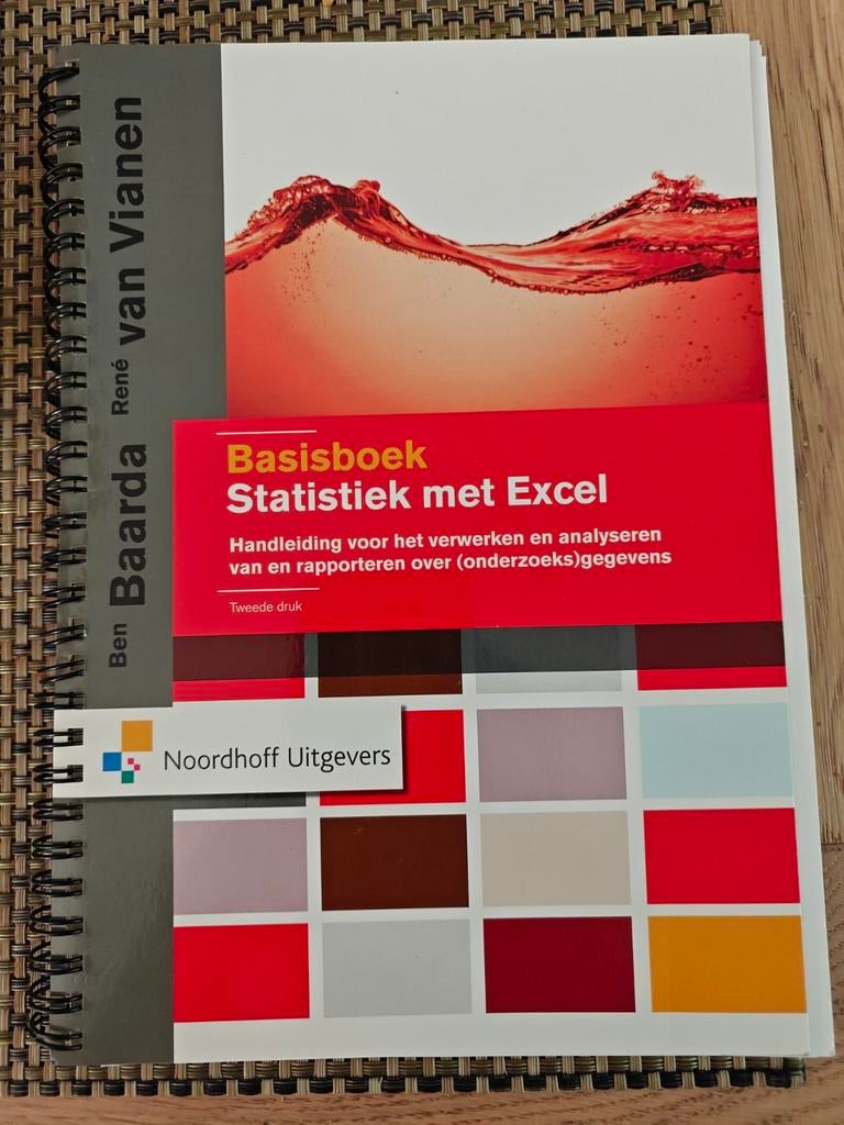 Basisboek Statistiek met Excel, Ophalen, Zo goed als nieuw, HBO, Ben Baarda, René van Vianen
