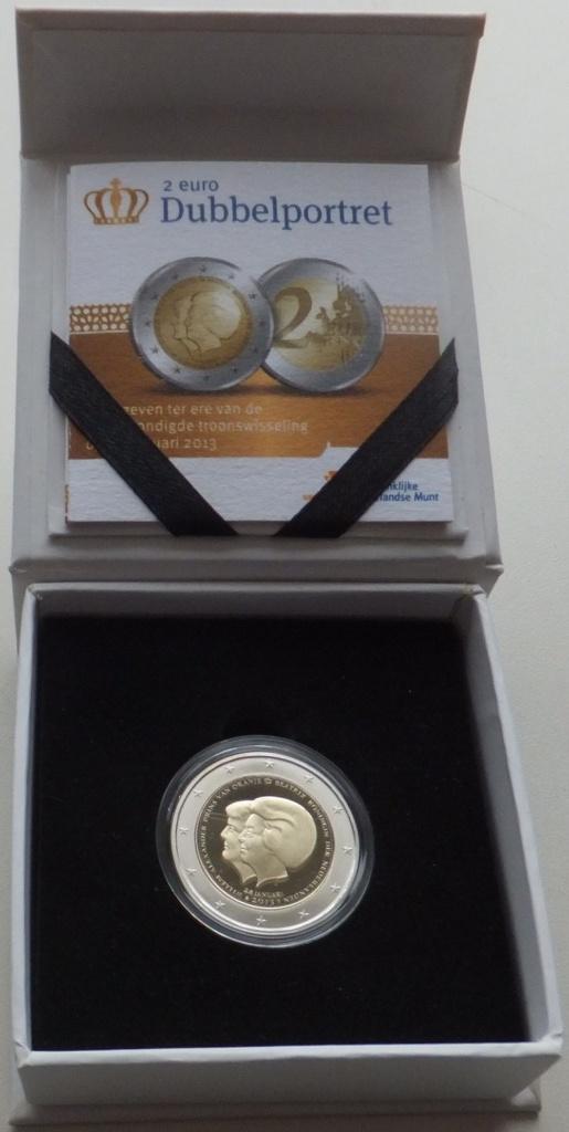 Nederland 2 euro Dubbelportret 2013 PROOF in cassette, Postzegels en Munten, Munten | Nederland, Ophalen of Verzenden, Koningin Beatrix