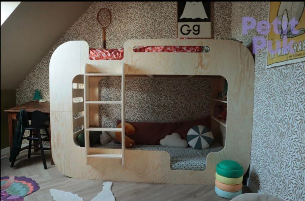 PETIT PUK deelbaar stapelbed COCO, Ophalen, Eenpersoons, Hout, 80 cm