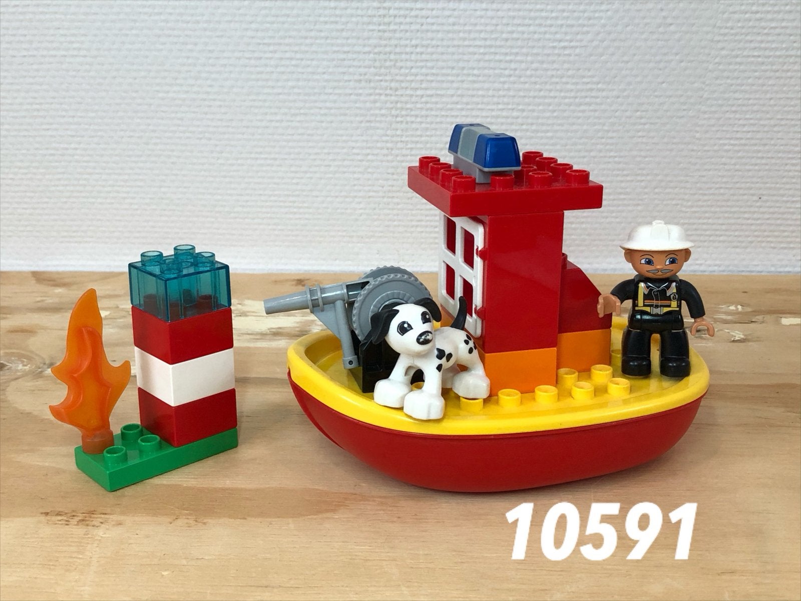 Duplo brandweerboot 10591 (compleet) 1, Ophalen of Verzenden, Zo goed als nieuw, Grondplaat, Duplo
