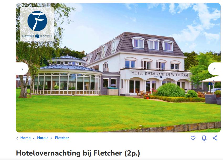 Fletcher overnachting, Twee personen, 1 overnachting