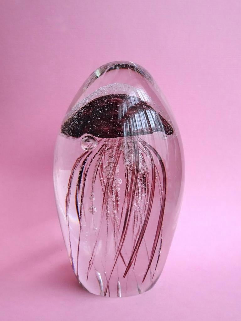 Glas design object kwal presse-papier paars transparant art, Ophalen, Zo goed als nieuw, Dier