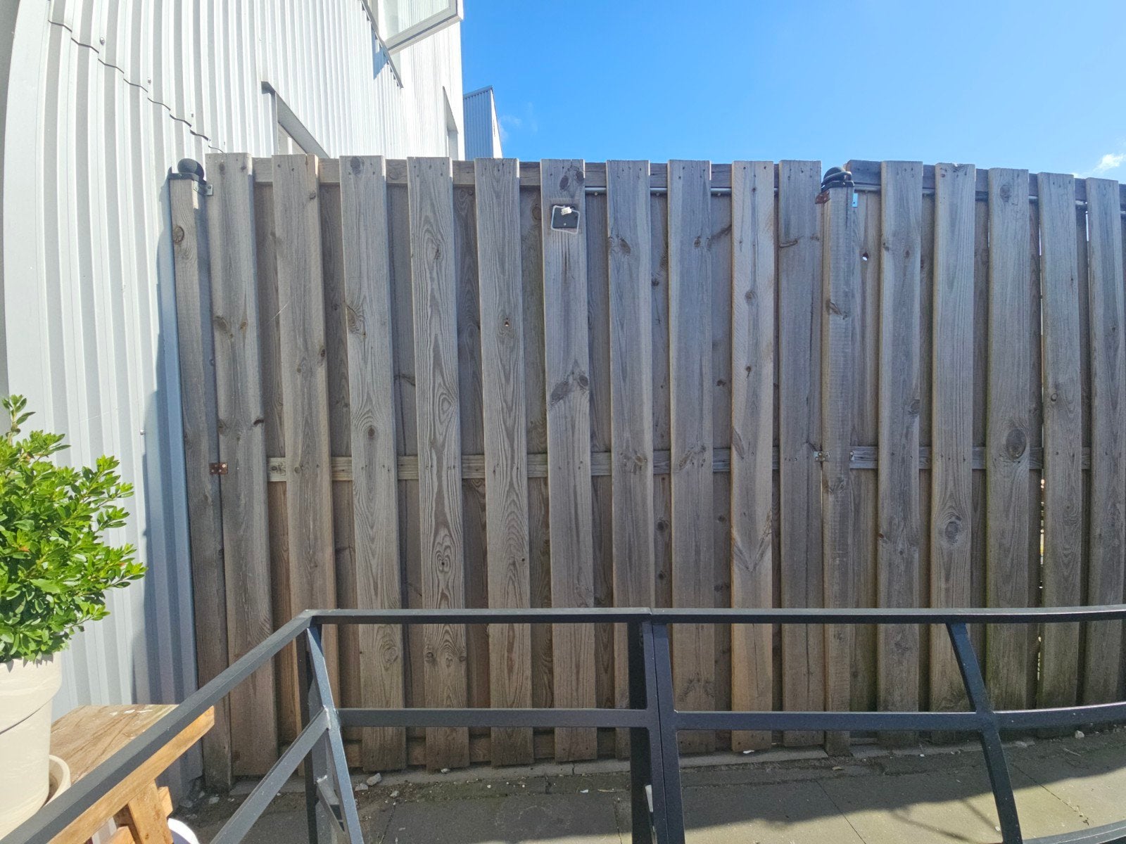 Houten schuttingdelen 1.80x1.80 totaal: 7 meter €50, Tuin en Terras, Schuttingen, Ophalen