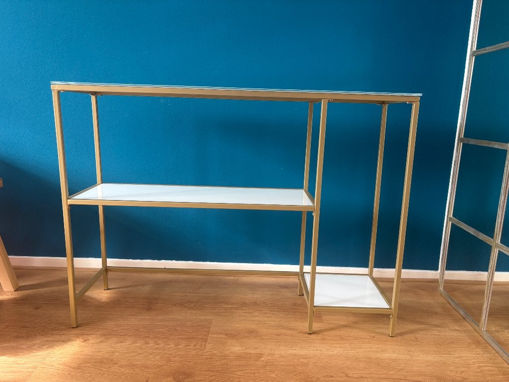 Sidetable, Ophalen, 100 tot 150 cm, Glas, Zo goed als nieuw