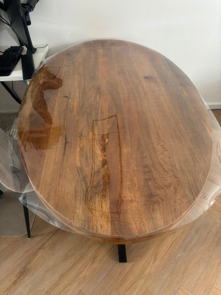 Doorzichtig tafelzeil - 3mm dik - afgeschuinde kanten, Overige materialen, 100 tot 150 cm, Modern, Industrieel, Nieuw