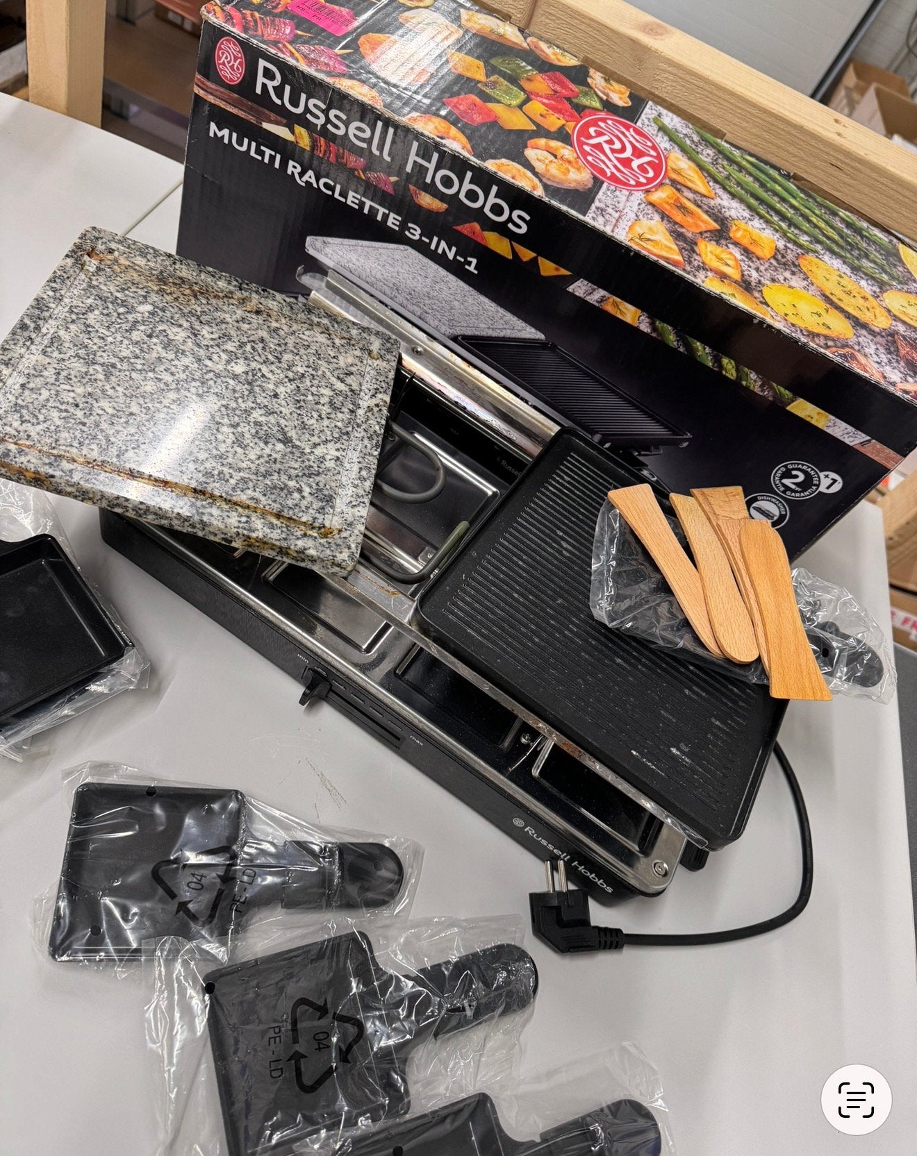 Russell Hobbs Multi Raclette 3-in-1 8 personen gourmetstel, 8 personen of meer, Ophalen of Verzenden, Zo goed als nieuw, H