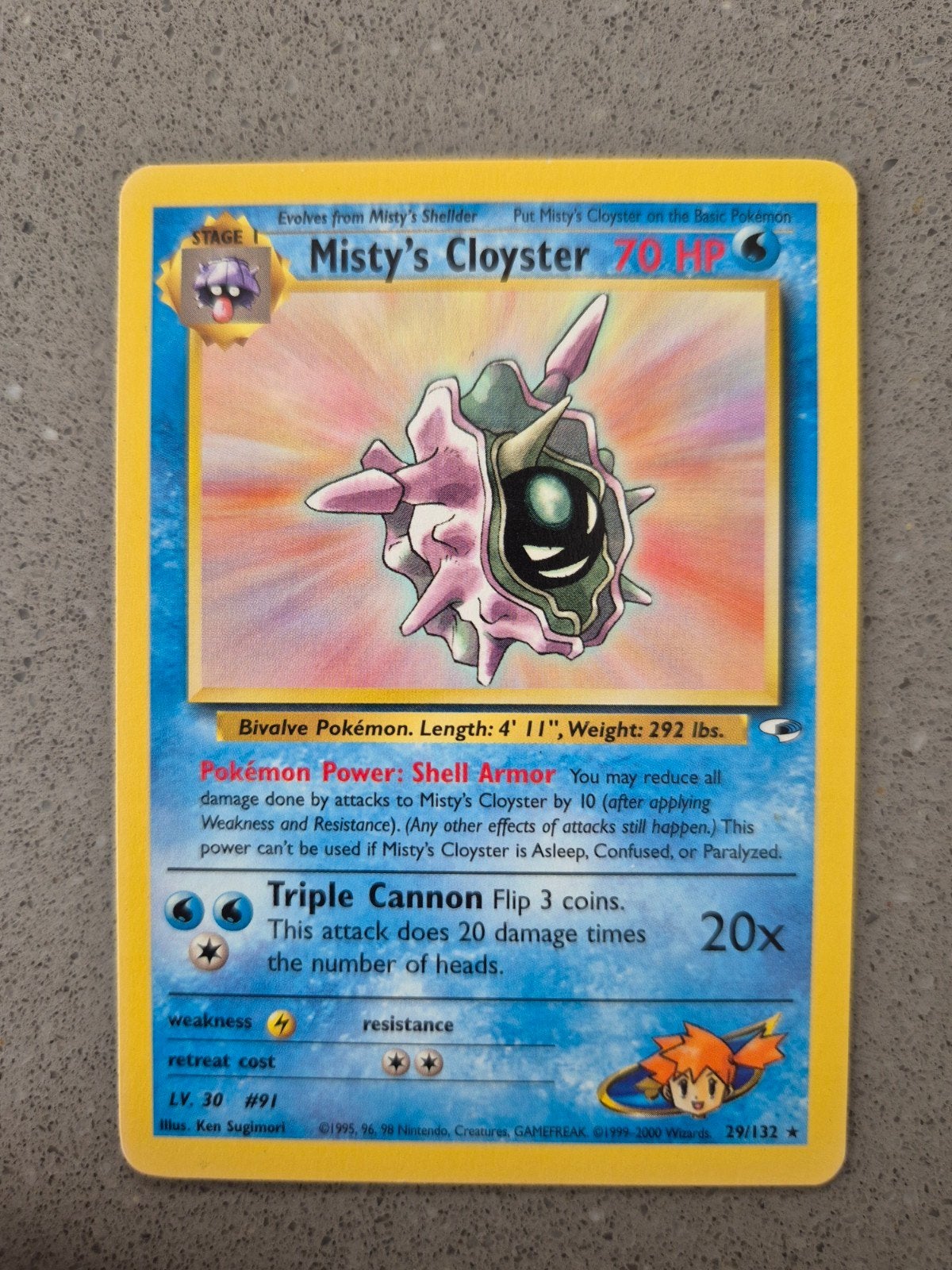 Misty's Cloyster Pokémon Kaart (Engels) - Zo goed als nieuw, Ophalen of Verzenden, Zo goed als nieuw, Losse kaart