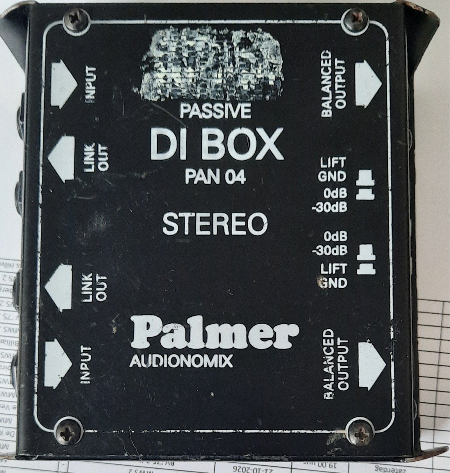 Passive DI Box Pan 4 Stereo Palmer Audionomix Goch / Gennep, Ophalen, Gebruikt, Minder dan 500 watt, P.A.