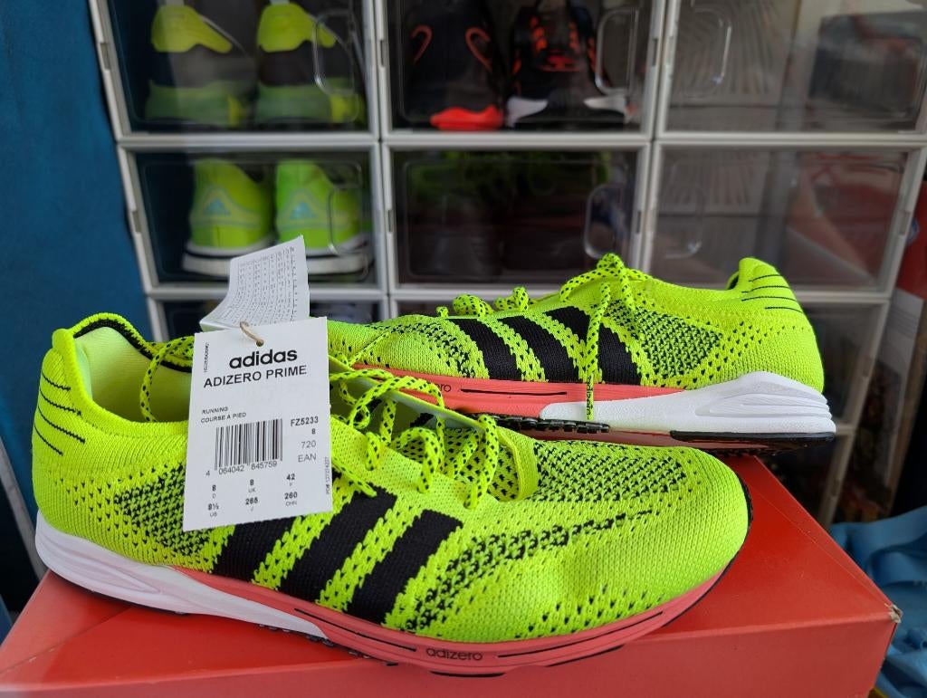 Nieuw Adidas Adizero Prime kaartje 42 €220, Adidas, Hardloopschoenen, Nieuw, Ophalen of Verzenden