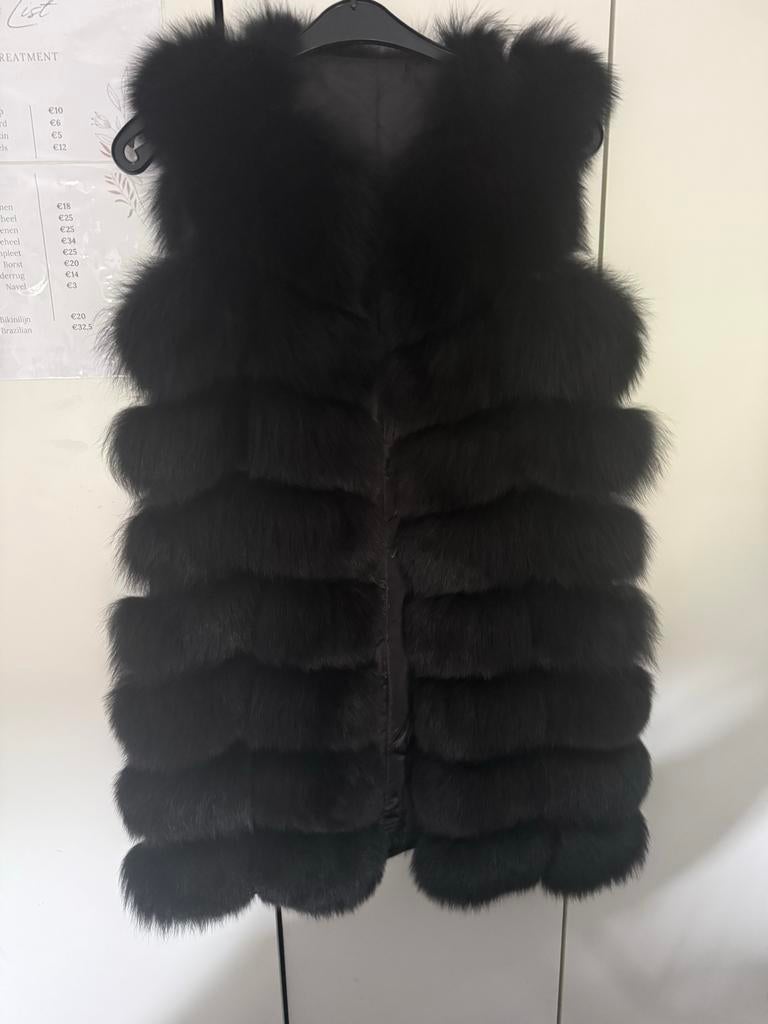 Luxe Zwarte Konijnen Bont Bodywarmer s/m, Kleding | Dames, Bodywarmers, Ophalen, Nieuw, Maat 36 (S), Zwart