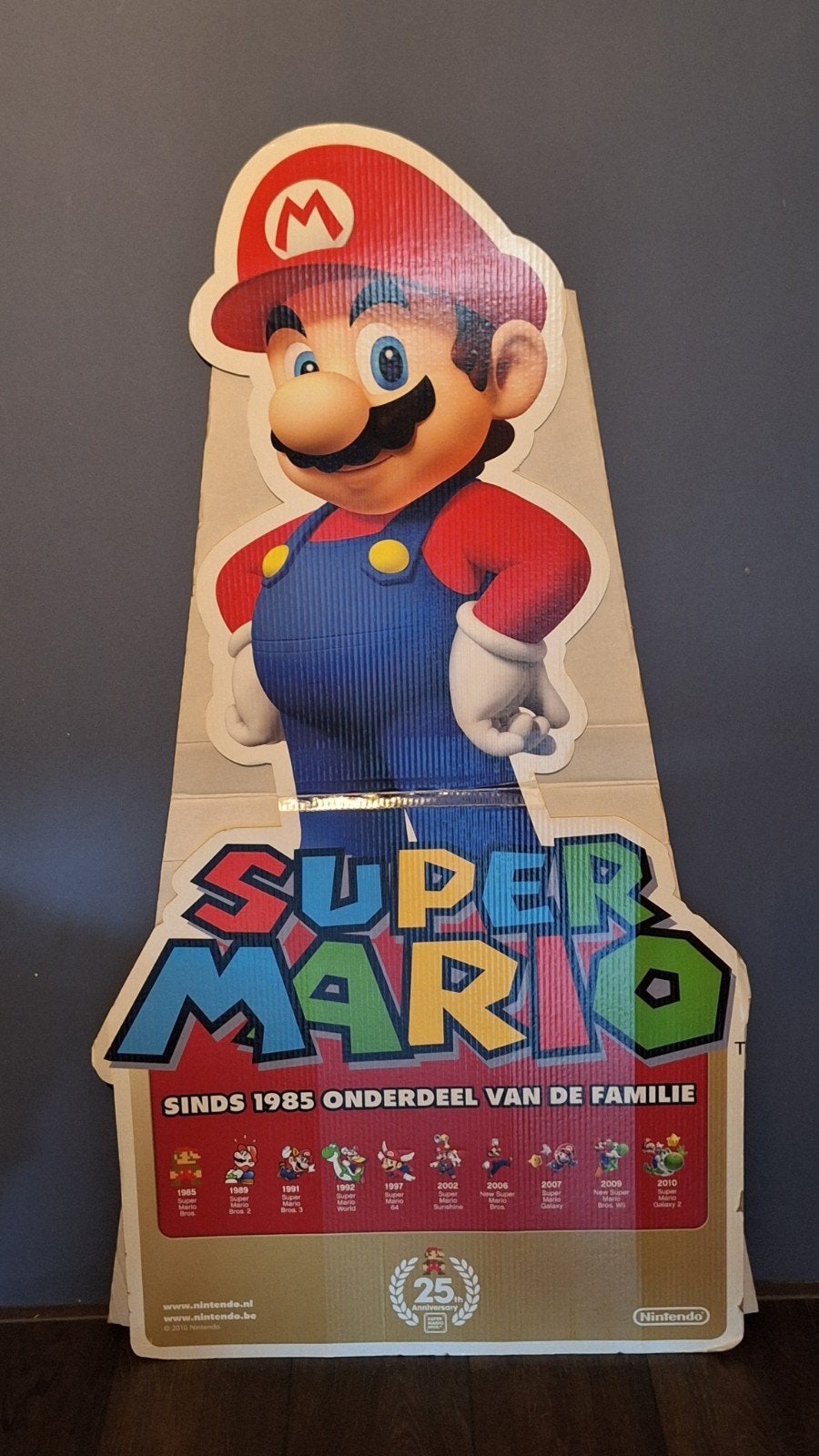 Grote Super Mario Kartonnen Winkeldisplay - 25 Jaar Mario, Ophalen, Gebruikt, Reclamebord