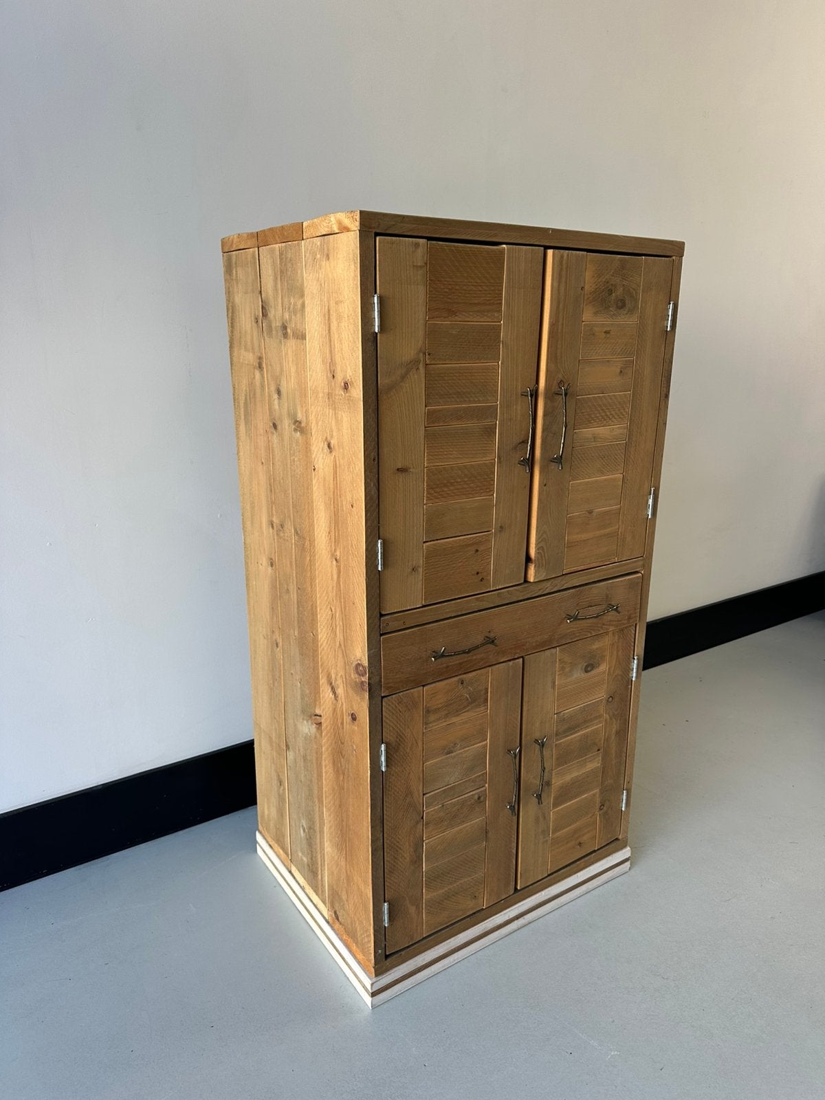 Steigerhouten computerkast met lade met veel opbergruimte, Huis en Inrichting, Ophalen, Zo goed als nieuw, 120 tot 170 cm