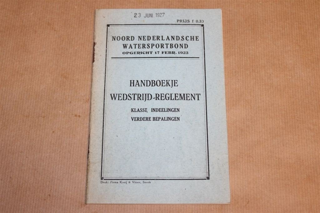 Handboekje Wedstrijd-Reglement Watersportbond - 1927, Ophalen of Verzenden, Zo goed als nieuw, Watersport en Hengelsport