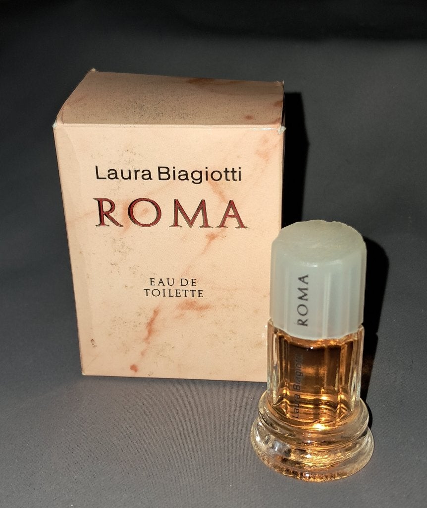 Parfum miniatuur - Laura biagiotti roma + Doosje, Ophalen of Verzenden, Zo goed als nieuw, Miniatuur, Gevuld