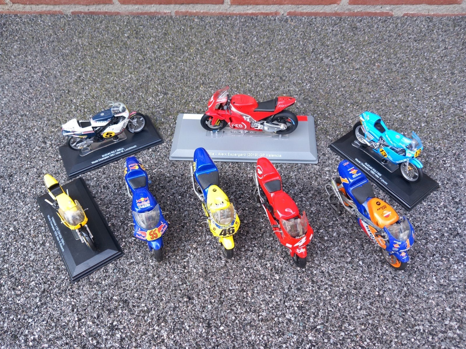 Partij 8x MotoGP/500cc motoren 1/18 - 1/22. Rossi Biaggi, Ophalen of Verzenden, Zo goed als nieuw, Motor, Overige merken