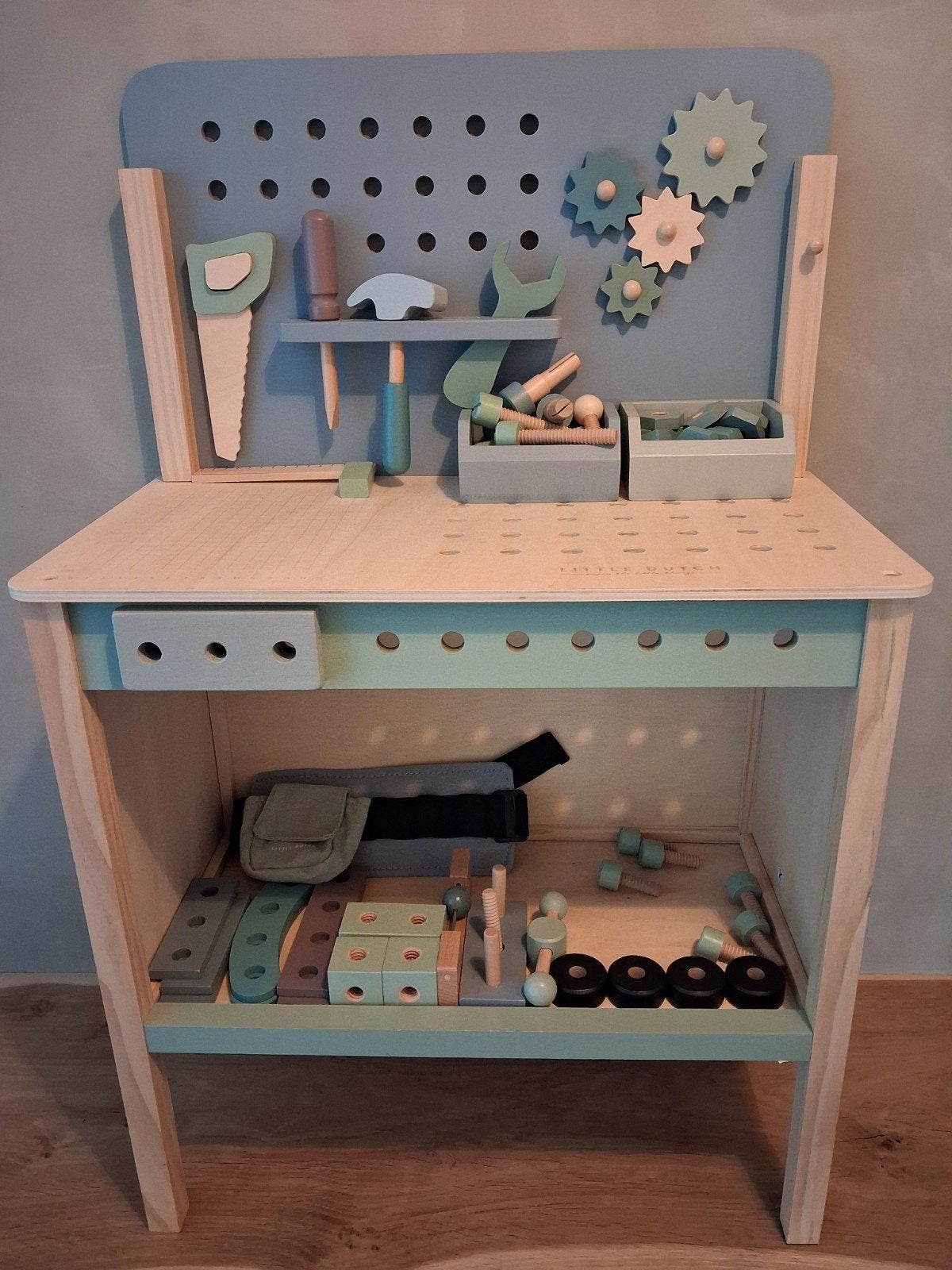 Little Dutch houten werkbank met gereedschap en bouwset, Ophalen, Zo goed als nieuw, Bouwen