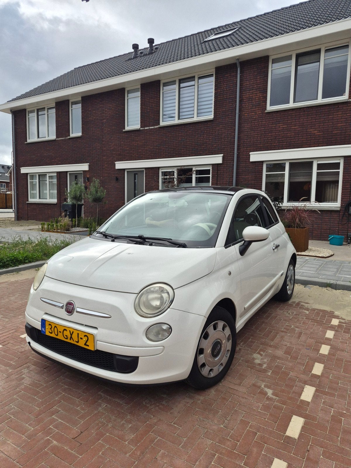 Fiat 500 1.2 C 2008 Wit PANO, Auto's, Fiat, Voorwielaandrijving, 1242 cc, 4 cilinders, 840 kg