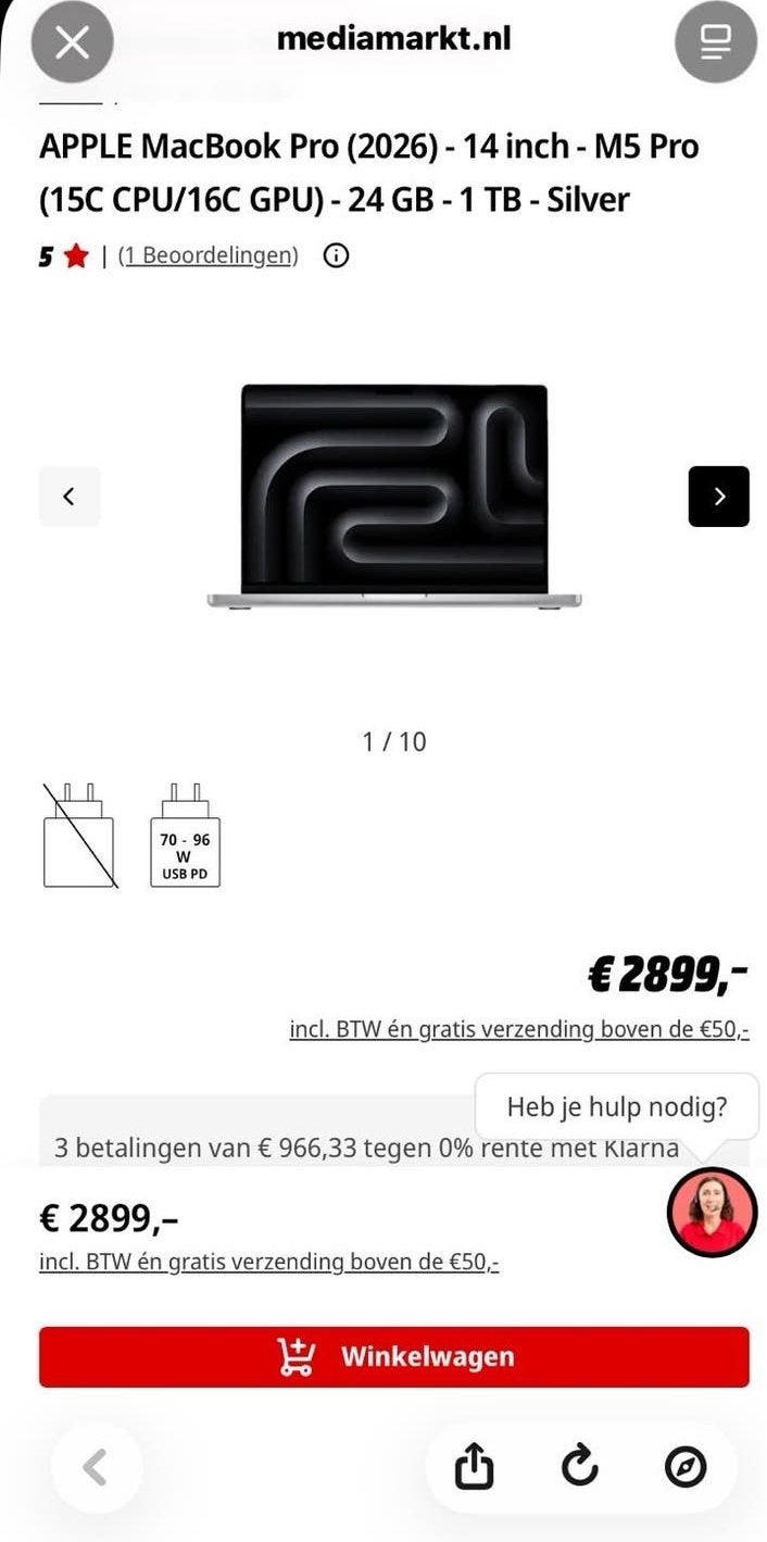 Apple MacBook Pro (2026) - 14 inch - M5 Pro - 1 TB - Zilver ...