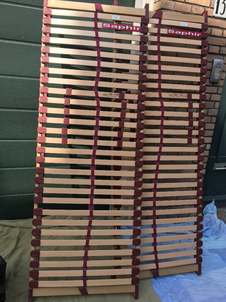 Bedbodems diverse, hout en metaal verstelbaar 90 x 200, Ophalen, Gebruikt, 90 cm, Eenpersoons