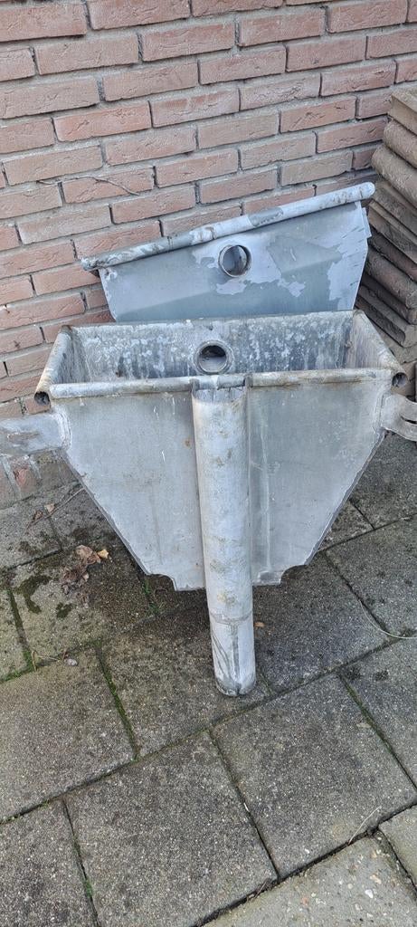 Oud Hollandse zinken vergaarbakken, Ophalen, Gebruikt, Minder dan 30 cm, Rond