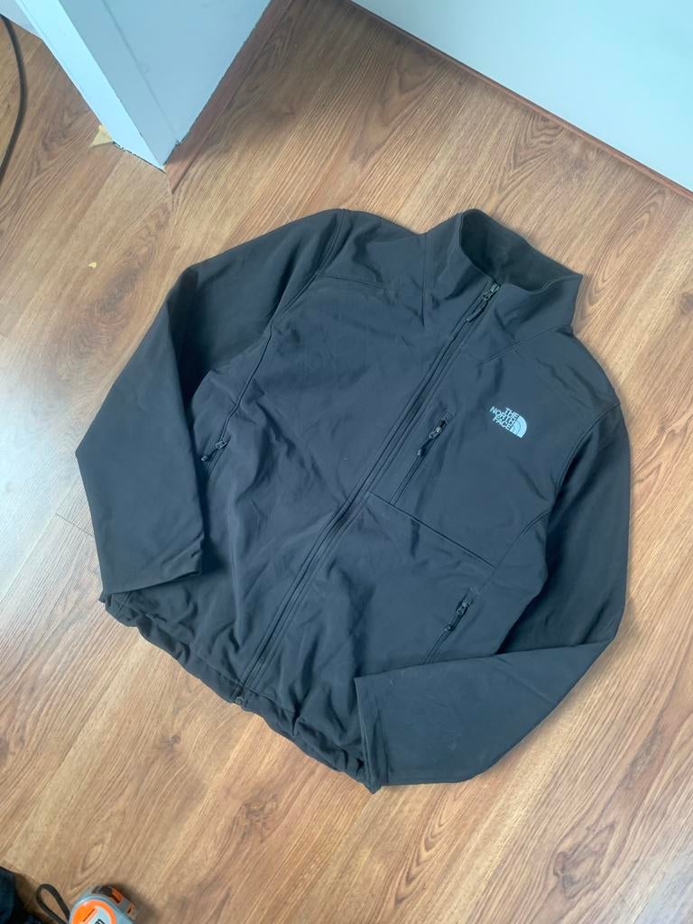 The North Face Zwarte Softshell Jas Maat L, Ophalen of Verzenden, Gedragen, Maat 42/44 (L), Zwart
