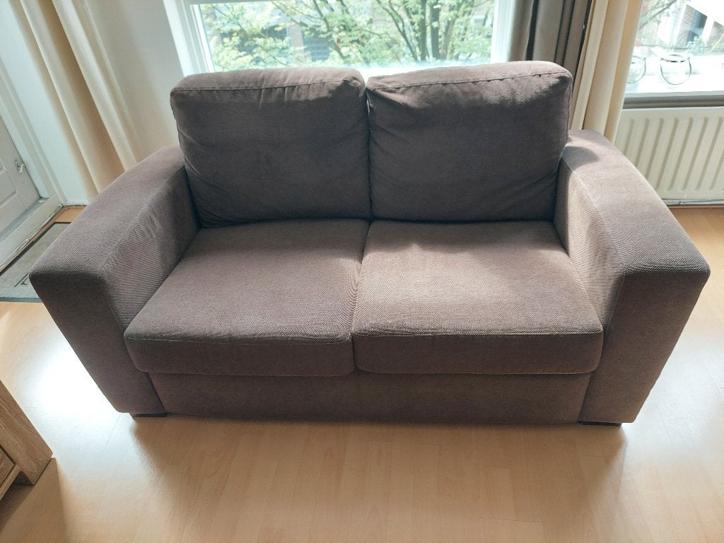 2 zits bank taupe, Ophalen, Gebruikt, 150 tot 200 cm, Tweepersoons