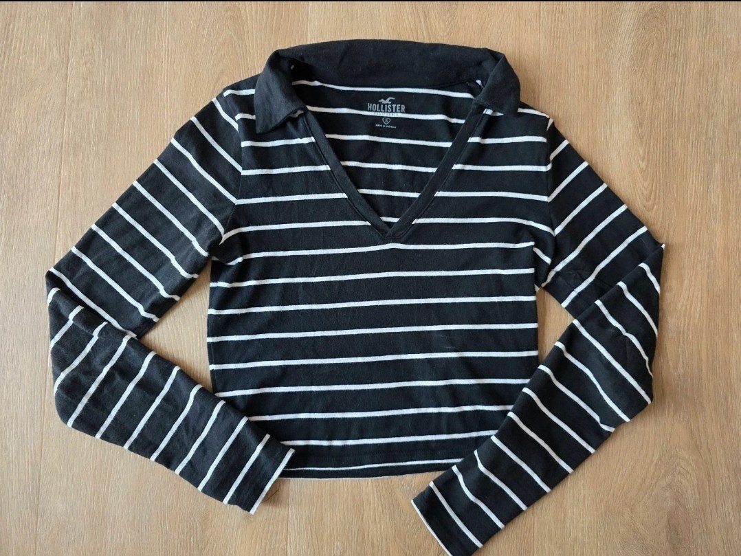 Hollister Top, Zwart, Ophalen of Verzenden, Zo goed als nieuw, Lange mouw