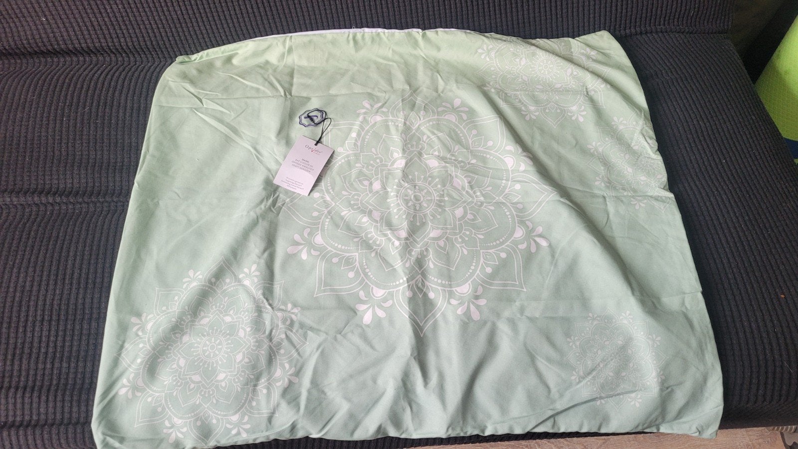 Optidee Kussensloop 60x70 Groen Mandela, Eenpersoons, Hoeslaken of Sloop, Nieuw, Ophalen of Verzenden