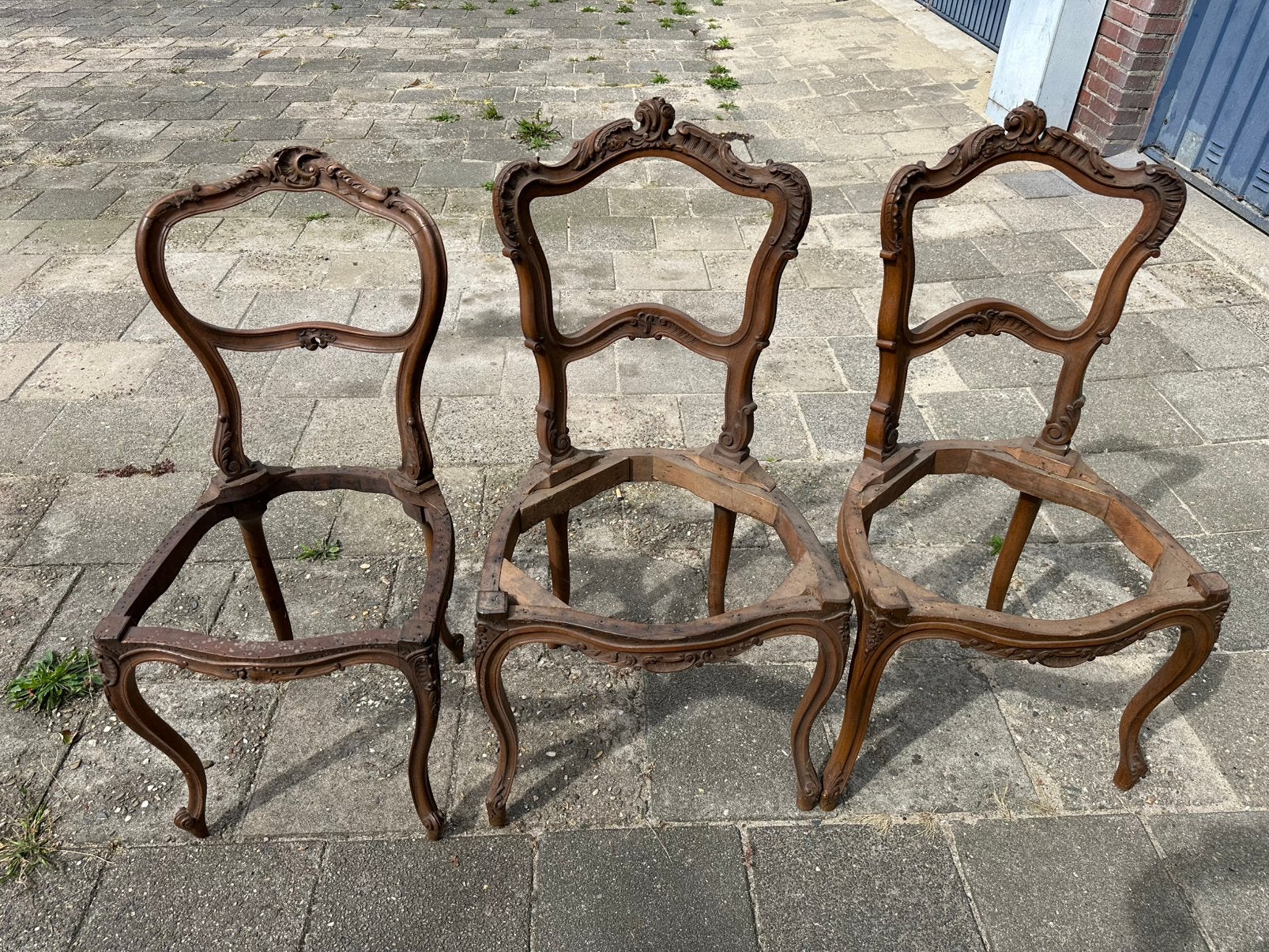 Lodewijk XV stijl bijzet stoeltjes (3x), Ophalen