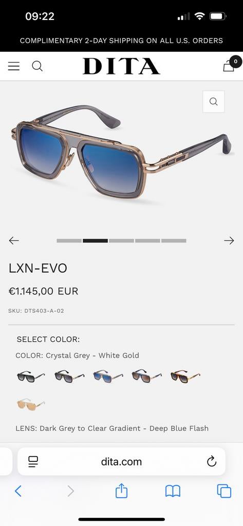 Dita LXN-EVO Bril - bon aanwezig, Overige merken, Overige kleuren, Ophalen of Verzenden, Zo goed als nieuw