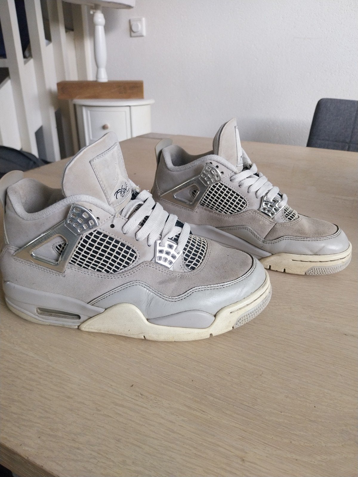 Nike Air Jordan 4 Retro 'Metallic Silver' sneakers, Nike Air Jordan, Ophalen of Verzenden, Sneakers of Gympen, Grijs