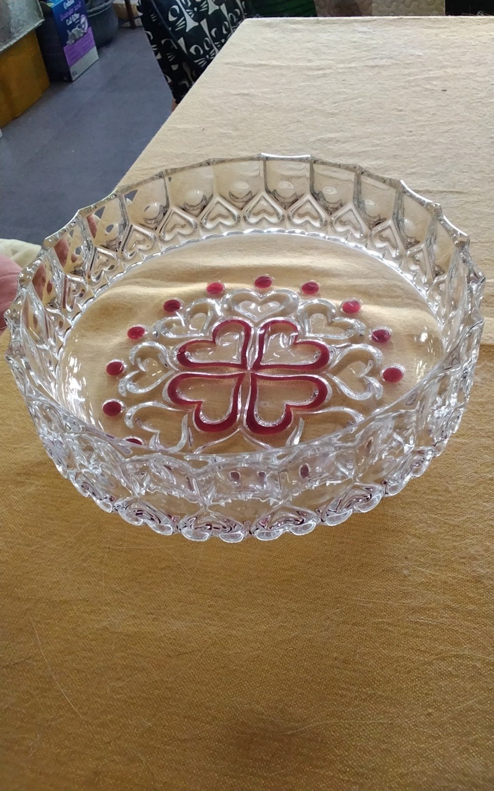 Vintage Schaal genaamd " Sweetheart Rubin " van Walther Glas, Antiek en Kunst, Ophalen of Verzenden