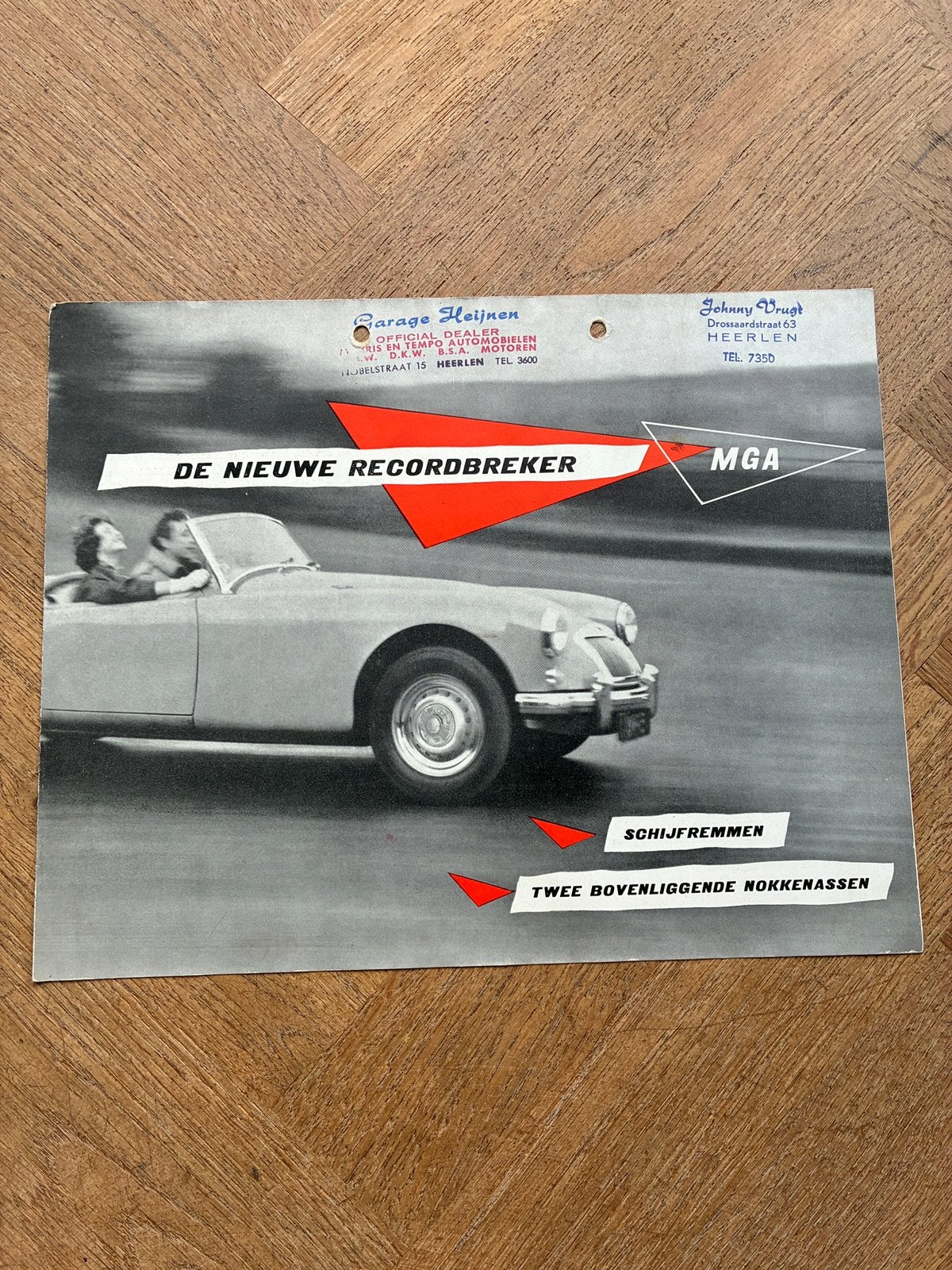 MG A brochure 1958, Verzenden, Zo goed als nieuw, Overige merken