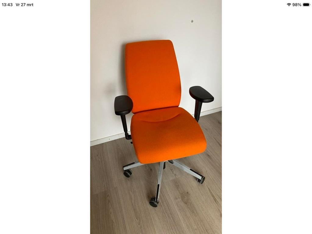 Giroflex bureaustoel, Huis en Inrichting, Gebruikt, Oranje, Ophalen of Verzenden, Bureaustoel